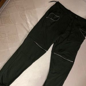 Men’s Vertical zipper joggers (green)